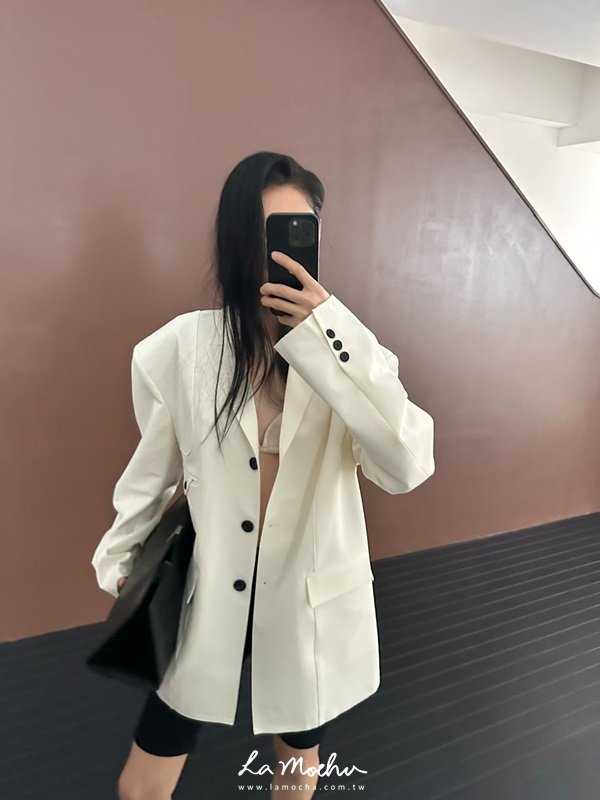 運動感後開衩西裝外套